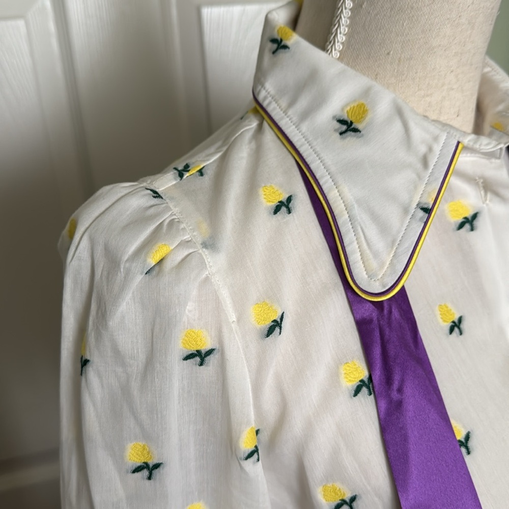 Marc Jacobs Embroidered Blouse Size 4 - Picture 3 of 9
